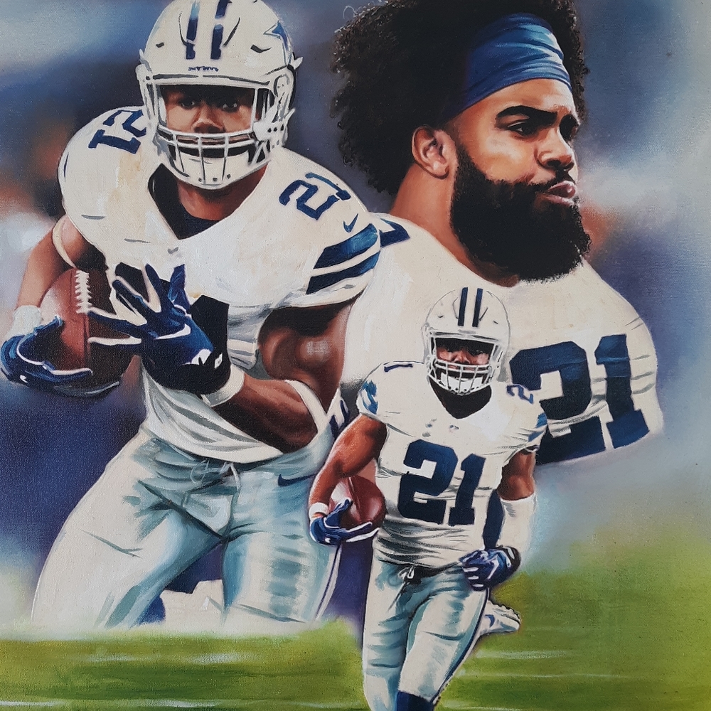 EZEKIEL ELLIOTT  OIL PAINTING CANVAS